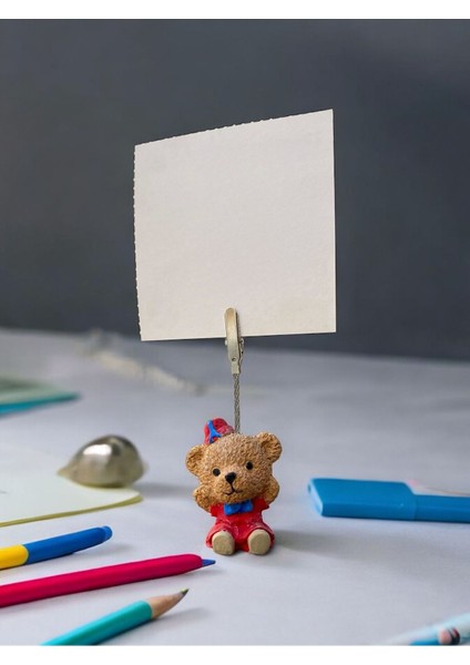 Kırmızı Elbiseli Sevimli Aycık Fotoğraf Not Tutucu