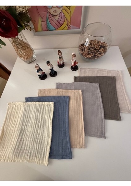 6'lı Çok Amaçlı Müslin Mendil- Bebek Mendil %100 Pamuk 25 x 25 cm modelleri