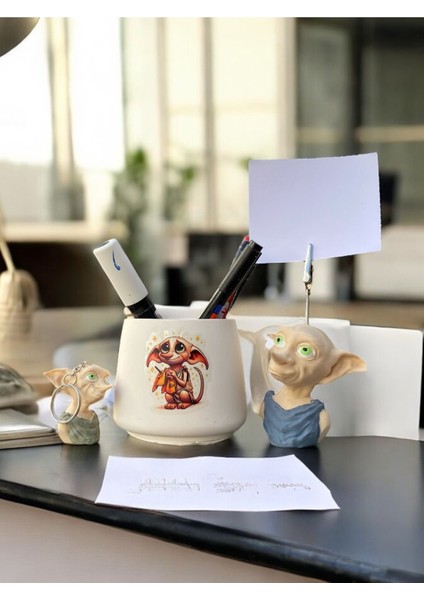 Dobby Tutacak-Kalemlik-Anahtarlık Seti Ofis Masası Hediyelik modelleri
