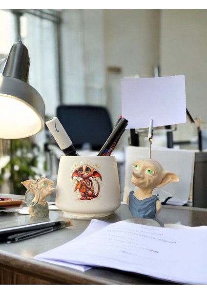 Dobby Tutacak-Kalemlik-Anahtarlık Seti Ofis Masası Hediyelik indirimleri
