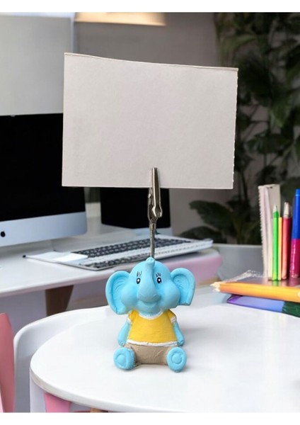 Minik Tatlı Kawaii Sarı Kıyafetli Yavru Fil Fotoğraf Not Tutacağı Ofis Masası Hediye Tutucu Tutacak fiyatları
