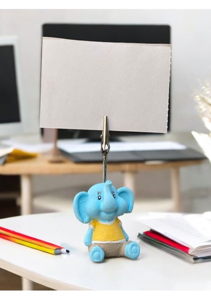 Minik Tatlı Kawaii Sarı Kıyafetli Yavru Fil Fotoğraf Not Tutacağı Ofis Masası Hediye Tutucu Tutacak indirimleri