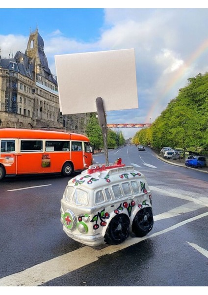 Woswos Otobüs Kiraz Desenli Fotoğraf Not Tutucu Ofis Masası Tutacak Hediyelik modelleri