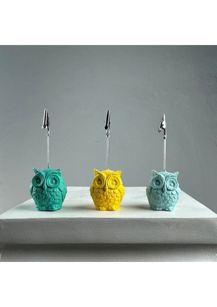 Baykuş Not Tutucu 3'lü Set (Buz Yeşili - Nane - Sarı) modelleri