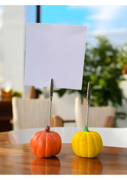 2'li Bal Kabağı Sarı ve Turuncu Fotoğraf Not Tutucu Ofis Masası Hediyelik modelleri