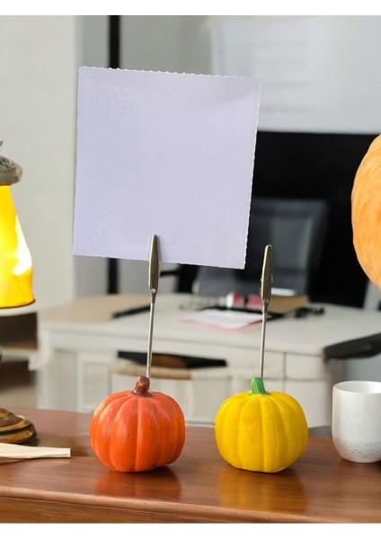 2'li Bal Kabağı Sarı ve Turuncu Fotoğraf Not Tutucu Ofis Masası Hediyelik fırsatları