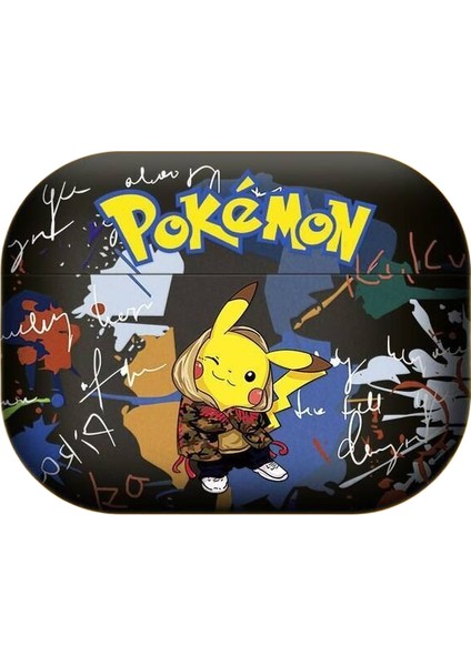 Airpods 1/2 Nesil Için Son Moda Serin Pikachu Apple Bluetooth Kulaklık Kılıfı Karikatür Buzlu Kılıf (Yurt Dışından)