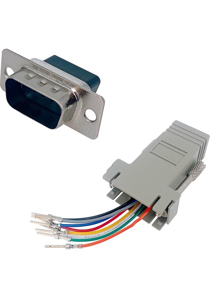10 Adet Db9 - RJ45 Modüler Adaptör, Db9 - RJ45 Dişi Jak Adaptörü (Yurt Dışından)