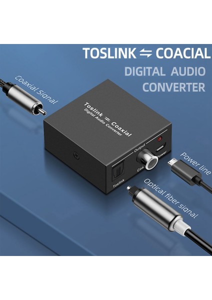 2 Yollu Dijital Ses Dönüştürücü Çift Yönlü Rca Optik Fiber (Yurt Dışından)