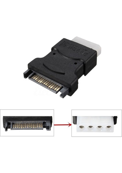 Pin Molex Pc Ide Dişi - 15 Pin Sata Erkek Güç Kablosu Adaptörü (Yurt Dışından)