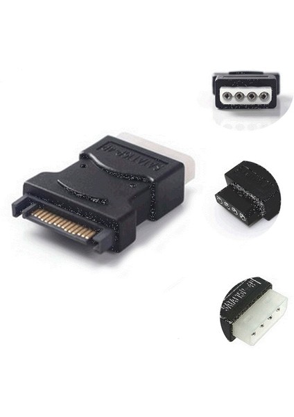 Pin Molex Pc Ide Dişi - 15 Pin Sata Erkek Güç Kablosu Adaptörü (Yurt Dışından)
