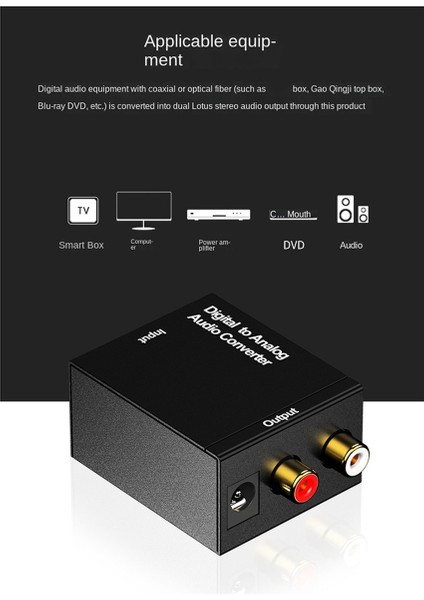 Dijitalden Analoga Koaksiyel Koaksiyel Optik Kablo Rca Stereo Ses Adaptörü (Yurt Dışından)