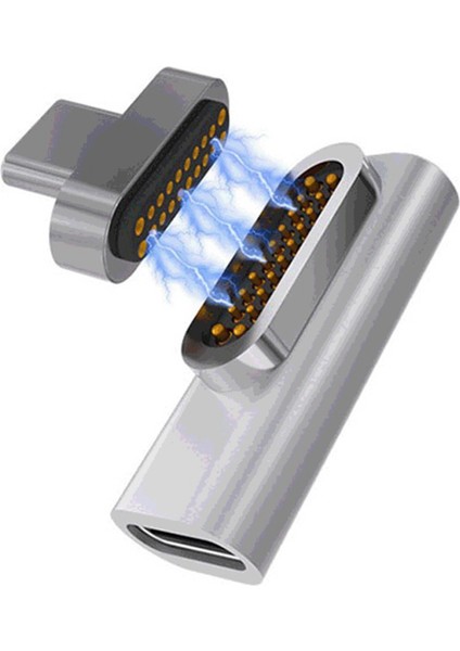 20PIN Manyetik USB C Adaptörü Tip C Konnektör USB Pd 100W Siyah (Yurt Dışından)