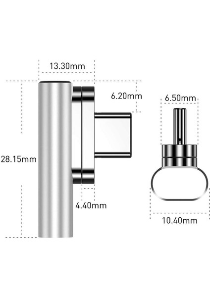 20PIN Manyetik USB C Adaptörü Tip C Konnektör USB Pd 100W Siyah (Yurt Dışından)