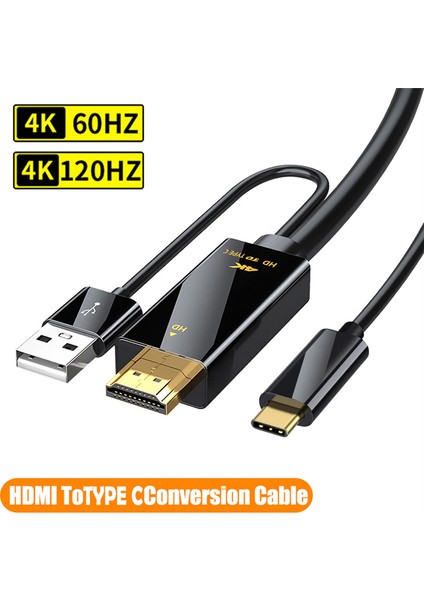 HDMI Uyumlu - Typc C Dönüştürücü Kablo 4K 60HZ Pc Adaptörü (Yurt Dışından)