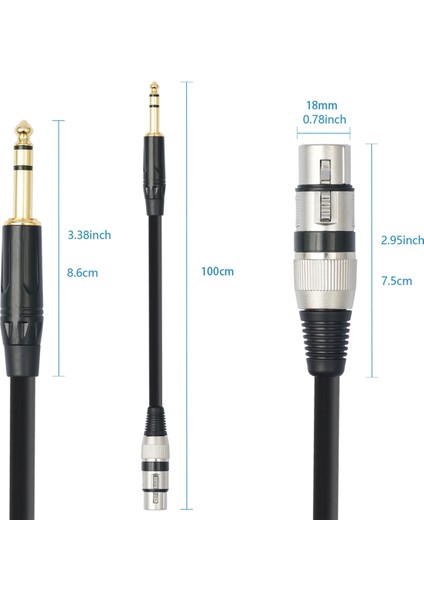 Pinli Mikrofon Kablosu 6.35MM Jack Xlr Dişi Mikrofon Ses Kablosu (Yurt Dışından)