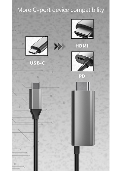 2'si 1 Arada Hd Adaptör Dönüştürücü 4K 60Hz PD60W QC18W USB C'den Hd'ye (Yurt Dışından) modelleri