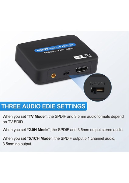 4K HDMI Uyumlu Ses Çıkarıcı HDMI Uyumlu Ses Ayırıcı (Yurt Dışından) fırsatları