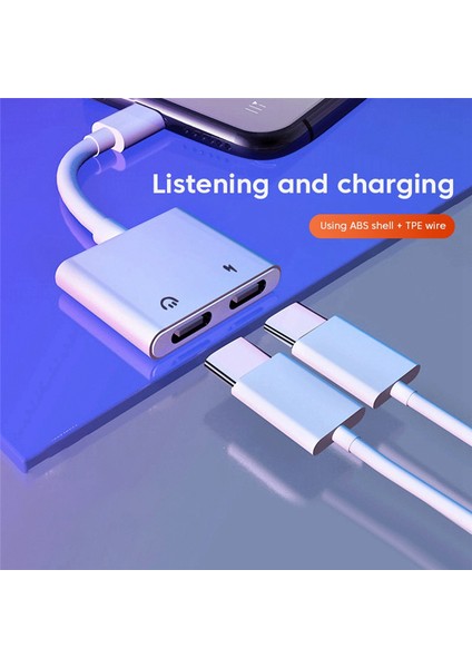 2'si 1 Arada Hub Ses Şarj Cihazı Ayırıcı Pd 3.0 60W Hızlı Şarj Ayırıcı (Yurt Dışından)