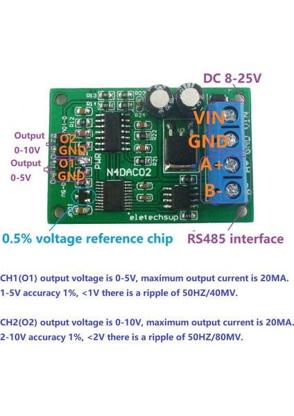 Dc 12V 0-5V 0-10V Voltaj Sinyal Jeneratörü Dac Dönüştürücü Modülü (Yurt Dışından)