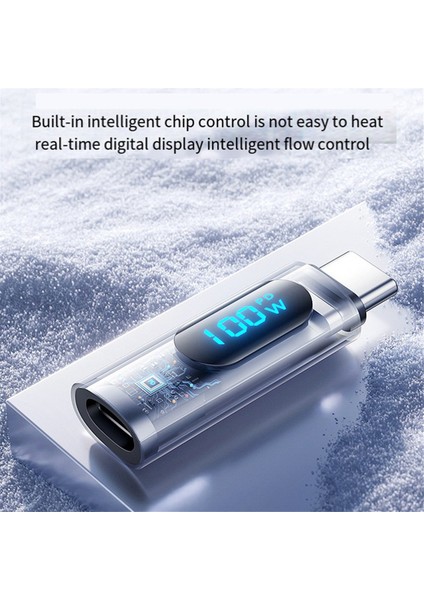 Dönüştürücü PD100W Hızlı Şarj Dijital Ekran Hız Dönüştürücü, Mor (Yurt Dışından)