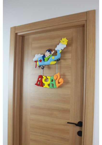 Ayaz Isimli Uçak Erkek Bebek Odası Kapı Süsü modelleri