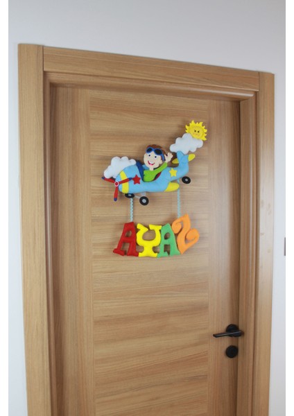Ayaz Isimli Uçak Erkek Bebek Odası Kapı Süsü fırsatları