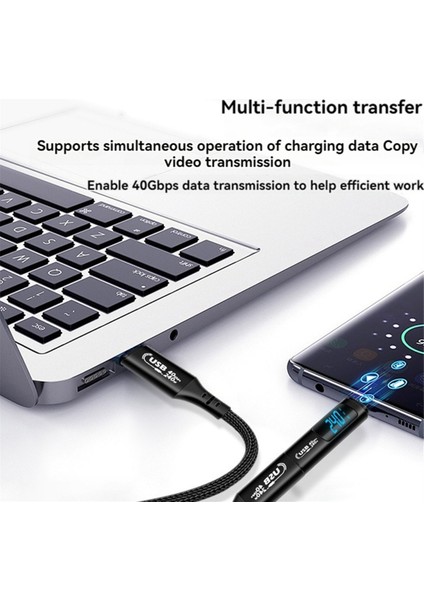 USB C Otg Adaptörü Type C'den USB Type-C'ye 40GBPS 240W Adaptörü Gri Gri (Yurt Dışından)