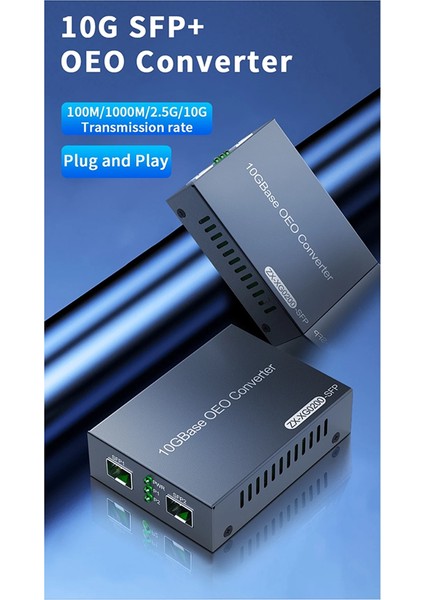 10GBE Sfp+ Oeo Medya Dönüştürücü Çift 10G Fiber Medya Dönüştürücü Ab Fişi (Yurt Dışından)