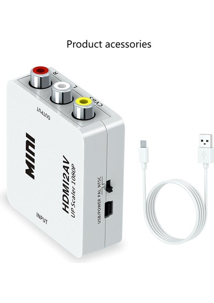 HDMI Uyumlu Av Ses Video Dönüştürücü, Oyun Konsolu Için (Beyaz) (Yurt Dışından) indirimleri