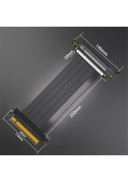 Pcıe 4.0 16X Uzatma Kablosu Yüksek Hızlı Gpu Yükseltici Kablo 25CM (Yurt Dışından)