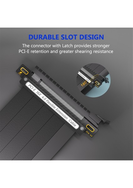 Pcıe 4.0 16X Uzatma Kablosu Yüksek Hızlı Gpu Yükseltici Kablo 25CM (Yurt Dışından)