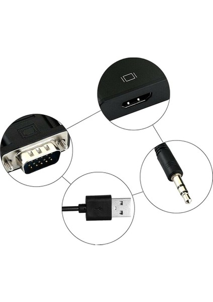 VGA - HDMI Uyumlu Dönüştürücü 1080P Hd Adaptörü Ses Kablosuyla (Yurt Dışından) fiyatları