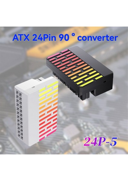 Atx 24-Pin 90°güç Konnektörü Adaptörü 5V 3 Pin Argb 24PIN Siyah (Yurt Dışından)