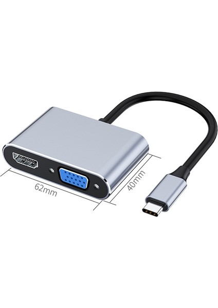 USB C - HDMI VGA Adaptörü Video Projektörler Dönüştürücüler Macbook Pro Için (Yurt Dışından)