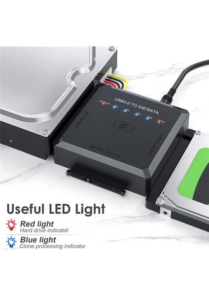Sata - USB Adaptörü USB 3.0 - Ide/sata 3 Kablo Dönüştürücü - Abd Fişi (Yurt Dışından)