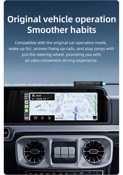 Usb/type C 2'si 1 Arada Kablosuz Carplay Adaptörü Kabloludan Kablosuza (Yurt Dışından)
