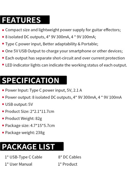 Pedal Gücü Gitar Pedal Gücü Gitar Efekt Güç Kaynağı Dc Çıkışı (Yurt Dışından) fırsatları