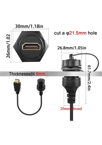 HDMI Uyumlu Erkek - Dişi Uzatma Kablosu 0,3 M (Yurt Dışından)