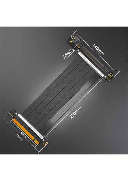 Pcıe 4.0 16X Uzatma Kablosu, Uzunluk 30CM(90 Derece) (Yurt Dışından)