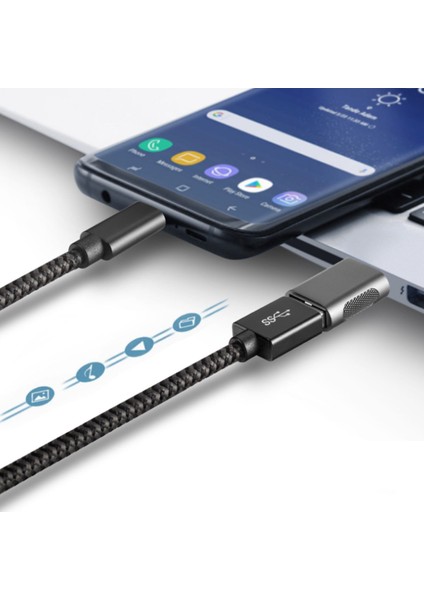 USB C - USB Adaptörü, Tip C Erkek - USB 3.0 Dişi Adaptörü, Gri (Yurt Dışından)