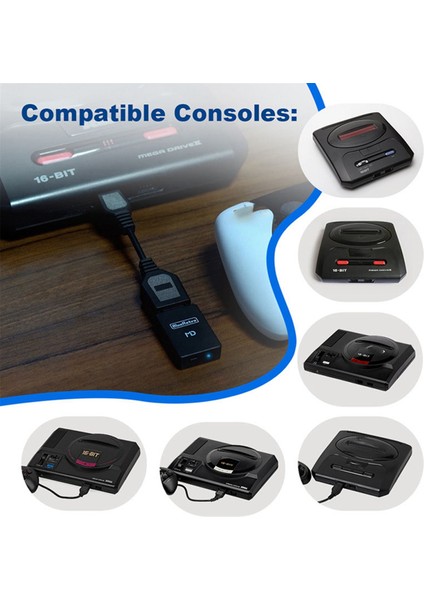 Md1 Md2 Mega/drive/sega Genesis Için Kablosuz Kontrol Cihazı Adaptörü (Yurt Dışından)