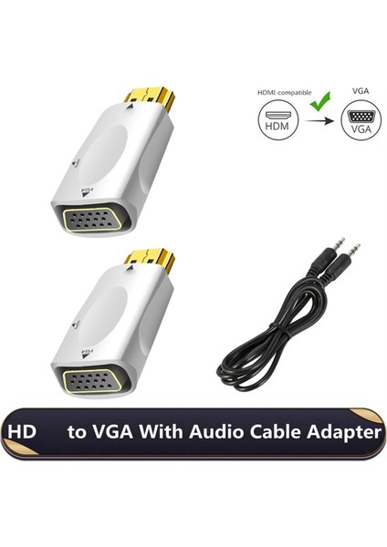 HDMI Uyumlu VGA Adaptörü Hd 1080P Ses Dönüştürücü Beyaz (Yurt Dışından) fiyatları