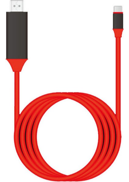 Type-C - HDMI Uyumlu Usb3.1 4K Hdtv Kablosu 2m-Kırmızı (Yurt Dışından) fırsatları