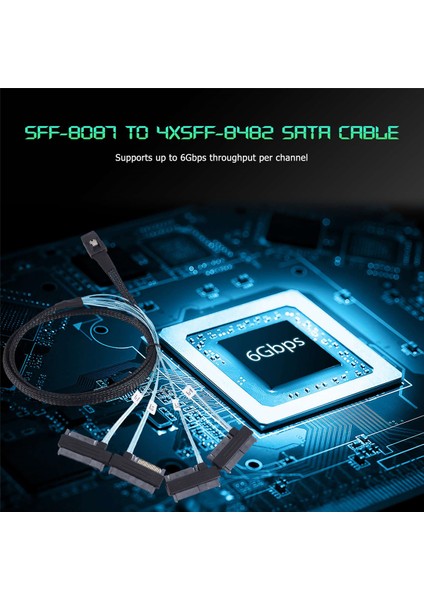 Mini SAS-36P Sff 8087 Ila 4 Sas 29P Kablo 15P Sata Sabit Sürücü Kablosu 1m (Yurt Dışından)