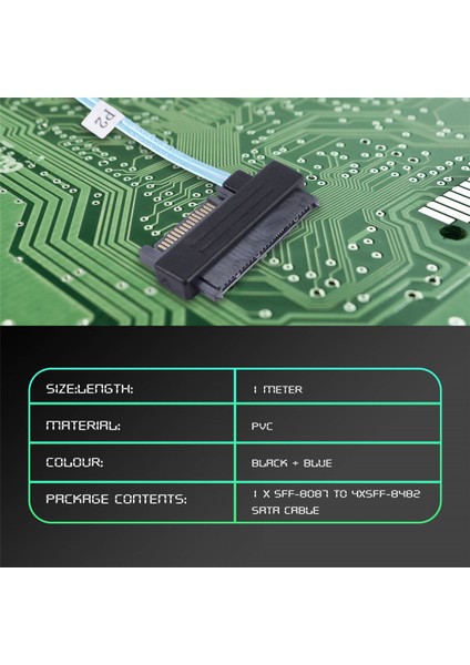 Mini SAS-36P Sff 8087 Ila 4 Sas 29P Kablo 15P Sata Sabit Sürücü Kablosu 1m (Yurt Dışından)