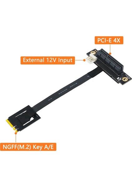270 Derece M.2 Ngff Çift Anahtar Ae'den Pcı-E 4x Adaptör Dönüştürme Kablosu (Yurt Dışından)