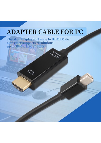 MacBook Air/pro, Monitör, Projektör Için Mini Dp - HDMI 6 Ayak Kablo (Yurt Dışından)