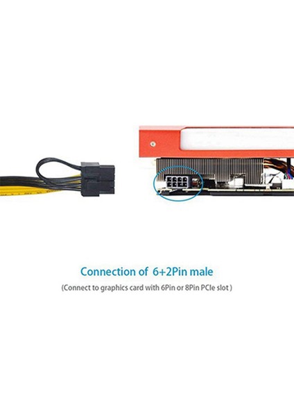10 Adet/lot 8-Pin Pcı Express'ten 2 x Pcıe 8 (6+2) Pin Veri Kablosu (Yurt Dışından)