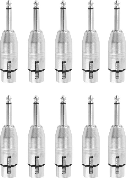 10 Adet 3pin Xlr Dişi - 6.35MM Erkek Mono Fiş Kablo Adaptörü (Yurt Dışından)